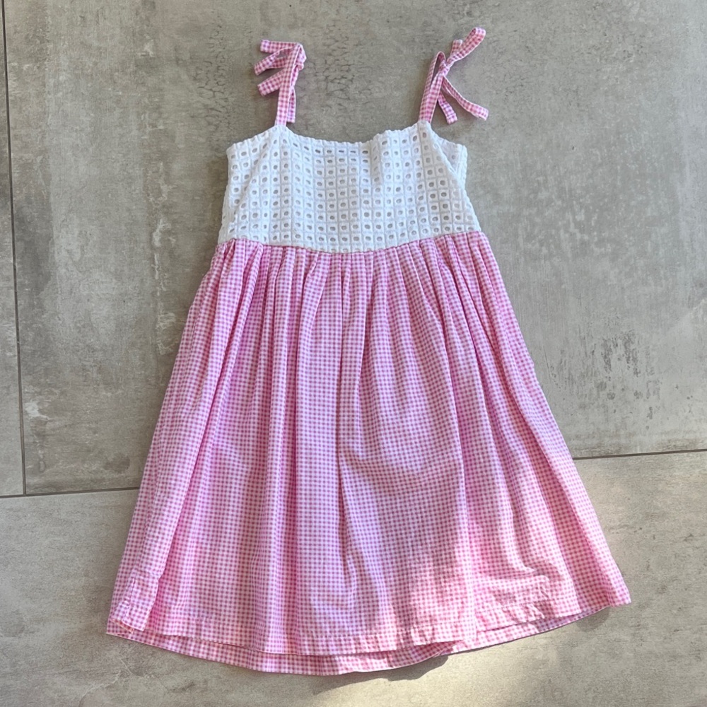 Charming Pink and White Kids Dress